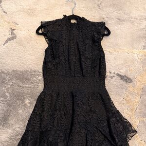 Aqua Girls Black Lace Dress